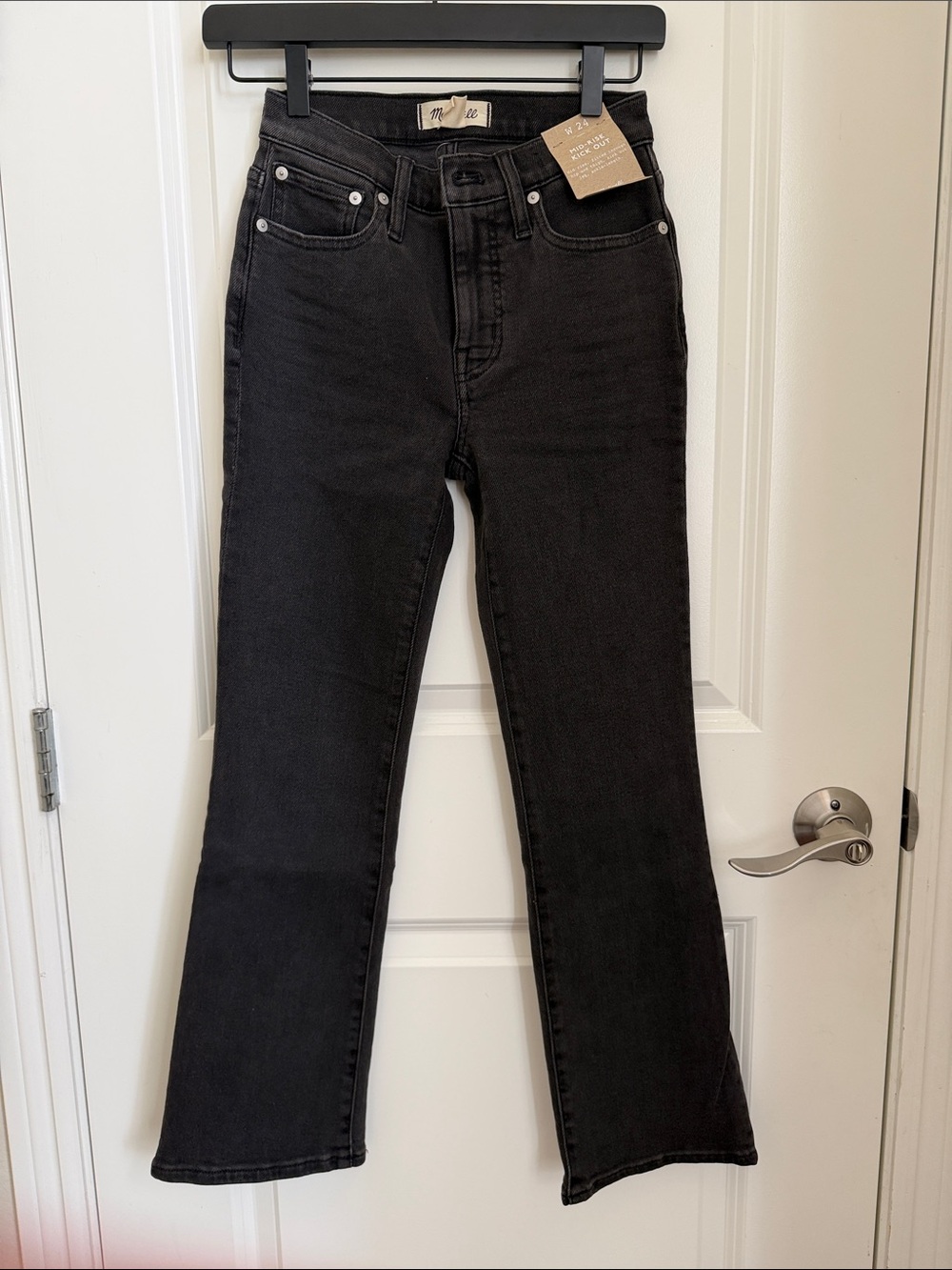Madewell Black mid-rise kick out Jeans